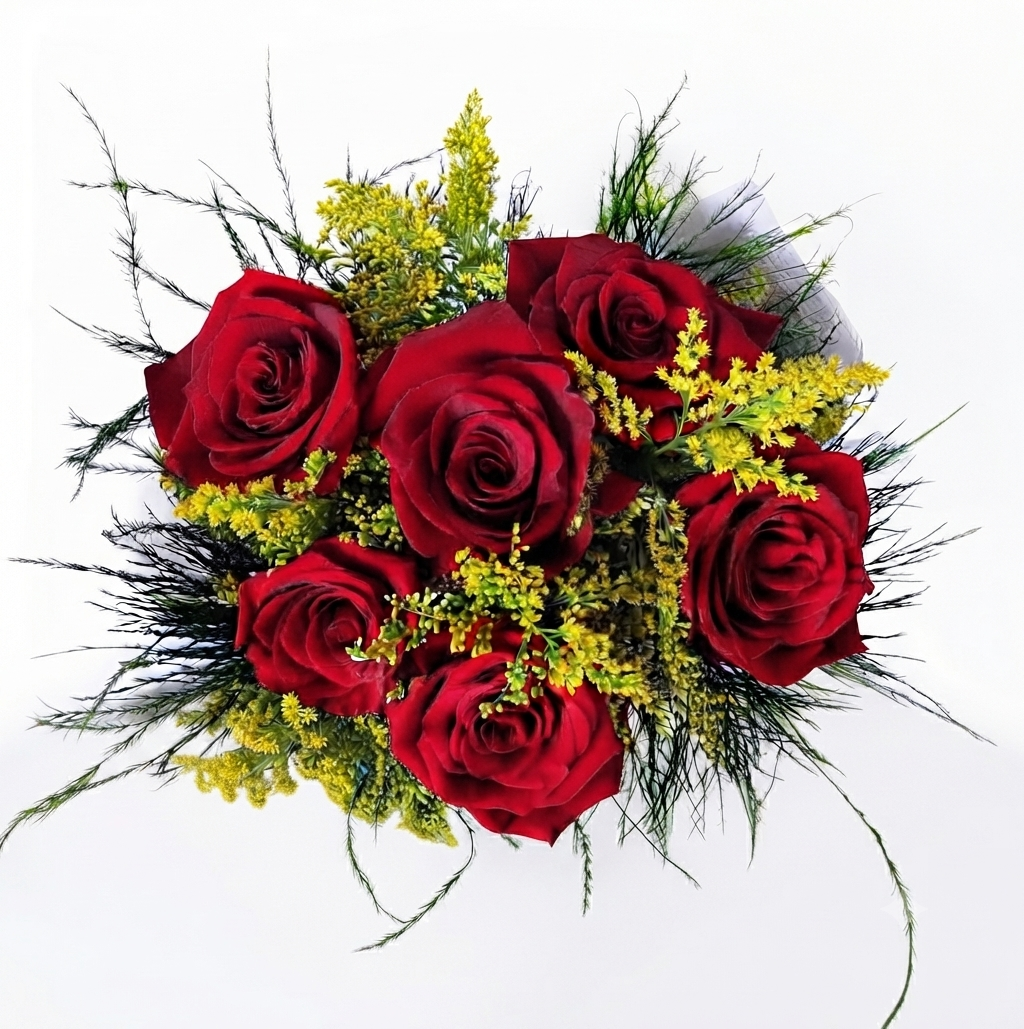 Buquê Compacto Seis Rosas