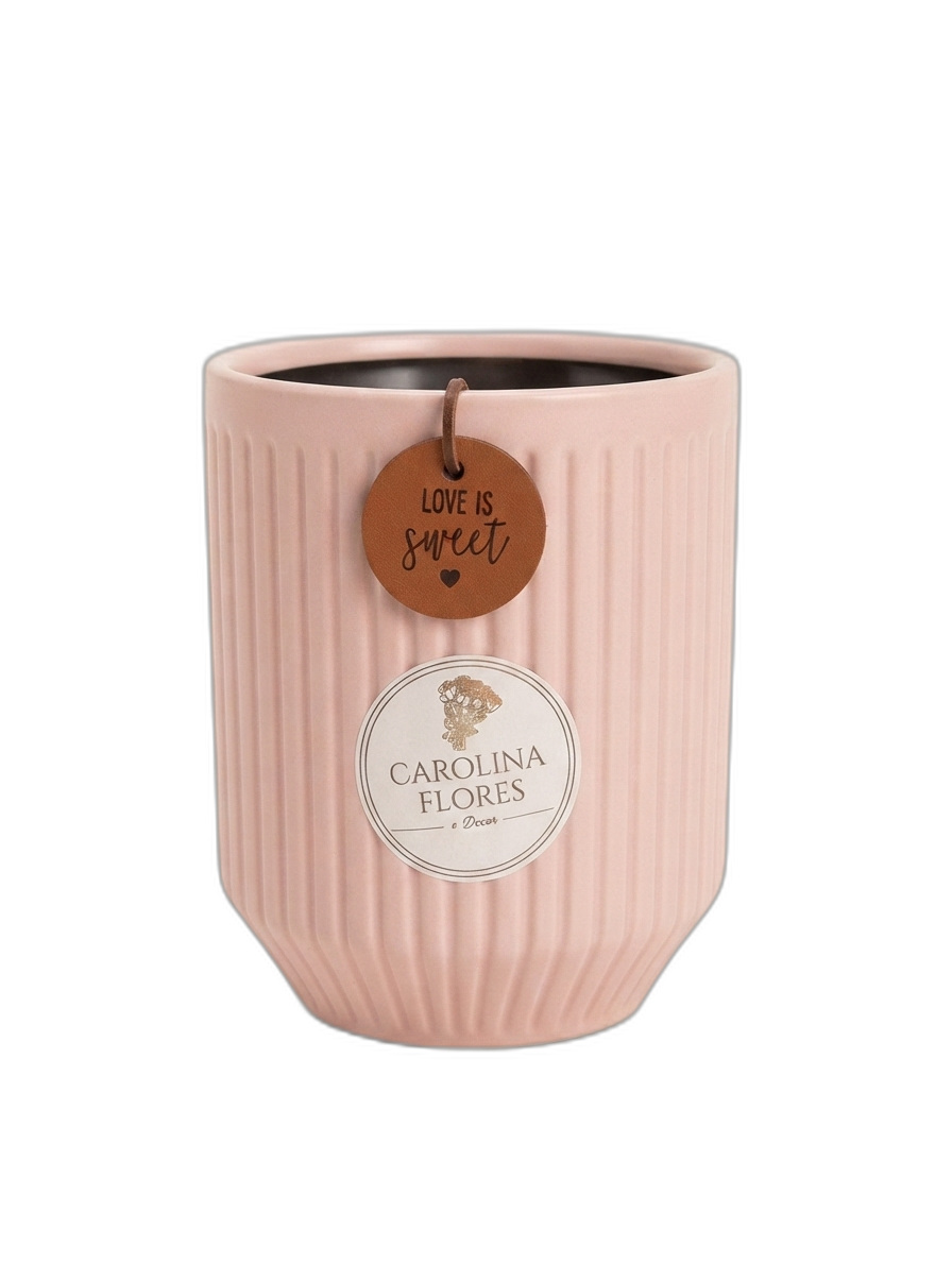 Vaso Cerâmica Love Sweet Rosa