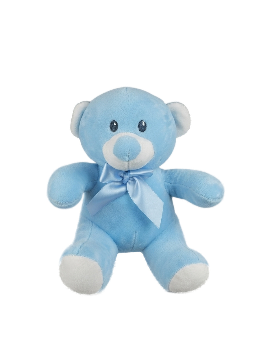 Urso Azul Laço de Cetim