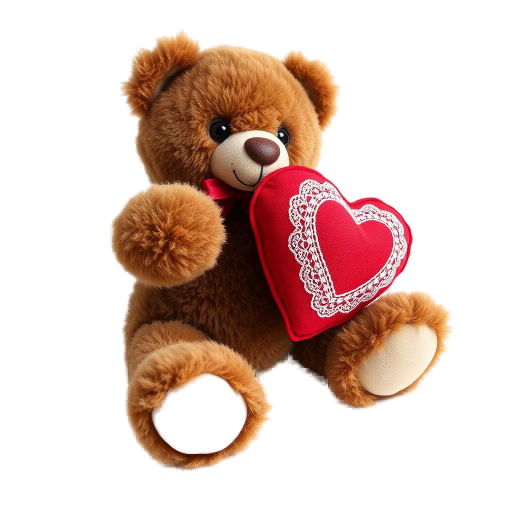Urso Doce Coração Bordado