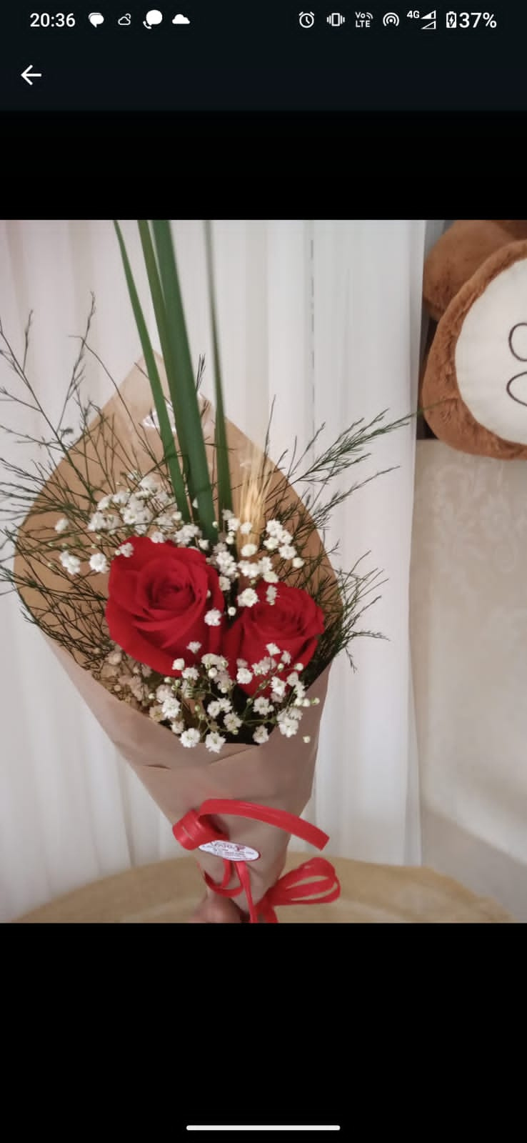 Buquê Duas Rosas com Pelúcia